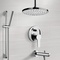 Chrome Tub and Shower System with Rain Ceiling Shower Head and Hand Shower